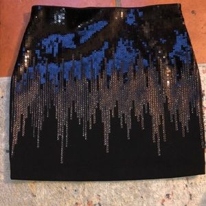 Black sequin mini skirt by Express. NWT Sz small